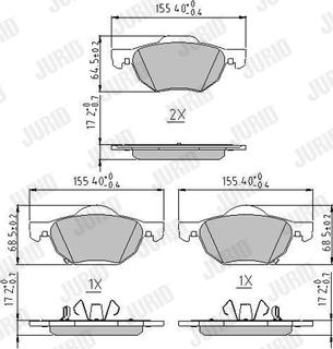 Jurid 572480J - Kit de plaquettes de frein, frein à disque cwaw.fr