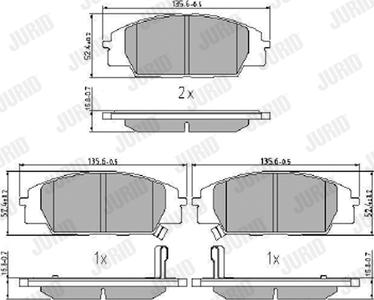 Jurid 572432J - Kit de plaquettes de frein, frein à disque cwaw.fr