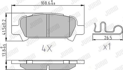 Jurid 572424J - Kit de plaquettes de frein, frein à disque cwaw.fr