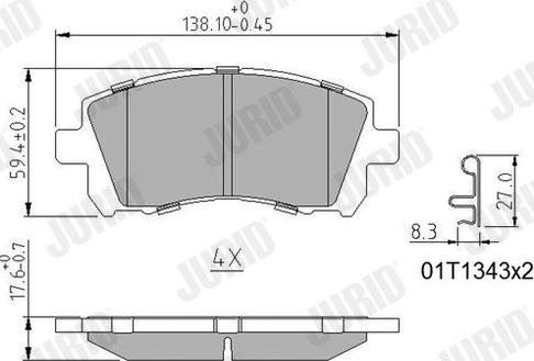 Jurid 572423J - Kit de plaquettes de frein, frein à disque cwaw.fr