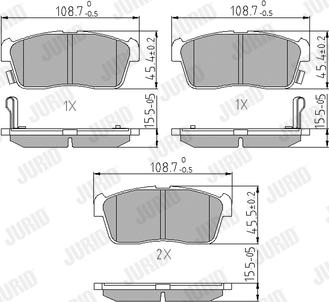 Jurid 572471J - Kit de plaquettes de frein, frein à disque cwaw.fr