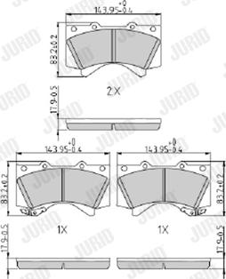 Jurid 572599J - Kit de plaquettes de frein, frein à disque cwaw.fr