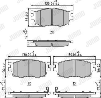 Jurid 572593J - Kit de plaquettes de frein, frein à disque cwaw.fr