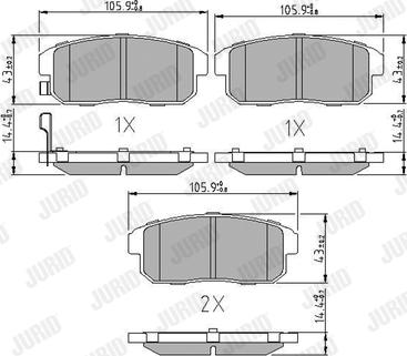 Jurid 572592J - Kit de plaquettes de frein, frein à disque cwaw.fr