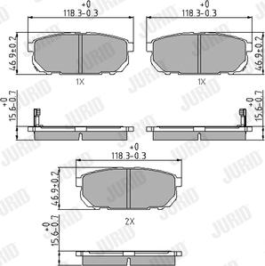 Jurid 572549J - Kit de plaquettes de frein, frein à disque cwaw.fr