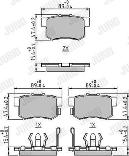 Jurid 572544J - Kit de plaquettes de frein, frein à disque cwaw.fr