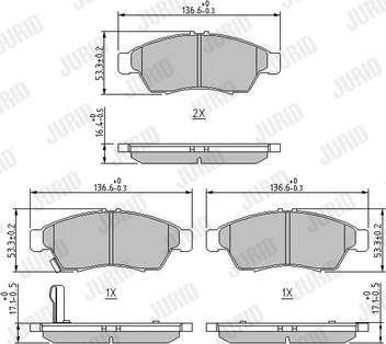 Jurid 572545J - Kit de plaquettes de frein, frein à disque cwaw.fr