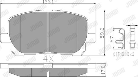 Jurid 572546J - Kit de plaquettes de frein, frein à disque cwaw.fr