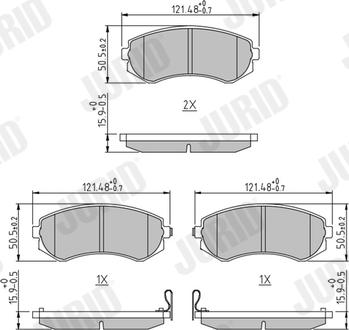 Jurid 572541J - Kit de plaquettes de frein, frein à disque cwaw.fr