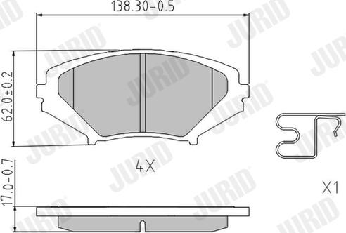 Jurid 572555J - Kit de plaquettes de frein, frein à disque cwaw.fr