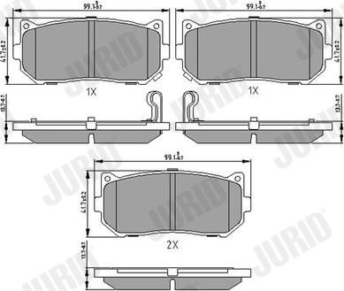 Jurid 572556J - Kit de plaquettes de frein, frein à disque cwaw.fr