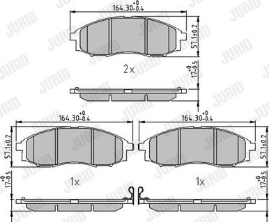 Jurid 572551J - Kit de plaquettes de frein, frein à disque cwaw.fr