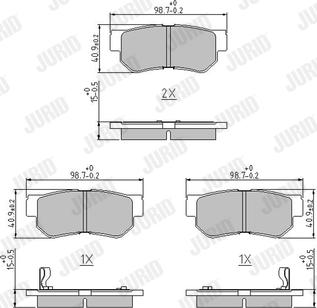 Jurid 572557J - Kit de plaquettes de frein, frein à disque cwaw.fr