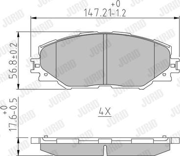 Jurid 572569J - Kit de plaquettes de frein, frein à disque cwaw.fr