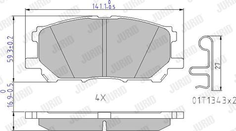 Jurid 572562J - Kit de plaquettes de frein, frein à disque cwaw.fr