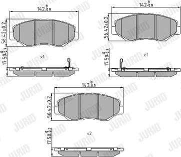 Jurid 572504J - Kit de plaquettes de frein, frein à disque cwaw.fr