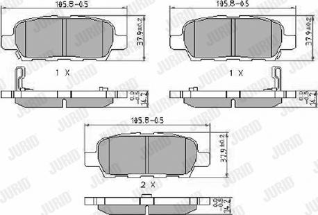 Jurid 572501J - Kit de plaquettes de frein, frein à disque cwaw.fr