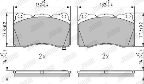 Jurid 572508J - Kit de plaquettes de frein, frein à disque cwaw.fr