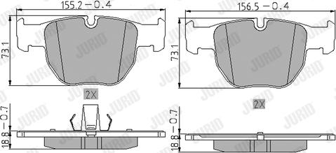 Jurid 572507J - Kit de plaquettes de frein, frein à disque cwaw.fr