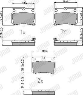 Jurid 572519J - Kit de plaquettes de frein, frein à disque cwaw.fr