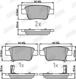 Jurid 572516J - Kit de plaquettes de frein, frein à disque cwaw.fr