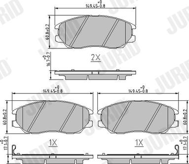 Jurid 572518J - Kit de plaquettes de frein, frein à disque cwaw.fr