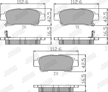 Jurid 572512J - Kit de plaquettes de frein, frein à disque cwaw.fr