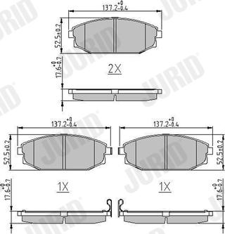 Jurid 572534J - Kit de plaquettes de frein, frein à disque cwaw.fr