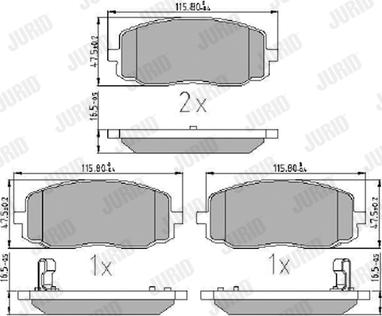 Jurid 572526J - Kit de plaquettes de frein, frein à disque cwaw.fr