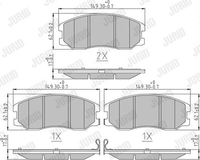 Jurid 572570J - Kit de plaquettes de frein, frein à disque cwaw.fr