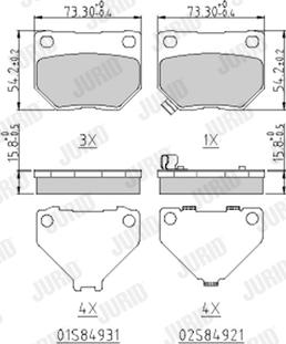 Jurid 572645J - Kit de plaquettes de frein, frein à disque cwaw.fr