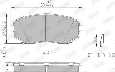 Jurid 572640J - Kit de plaquettes de frein, frein à disque cwaw.fr