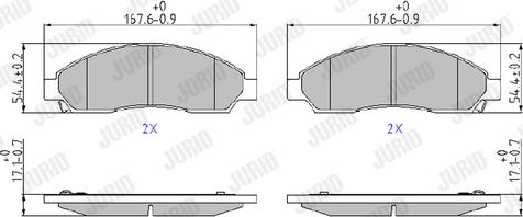 Jurid 572643J - Kit de plaquettes de frein, frein à disque cwaw.fr