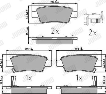 Jurid 572606J - Kit de plaquettes de frein, frein à disque cwaw.fr