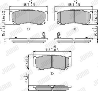 Jurid 572608J - Kit de plaquettes de frein, frein à disque cwaw.fr