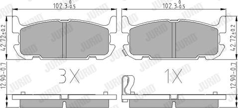 Jurid 572603J - Kit de plaquettes de frein, frein à disque cwaw.fr