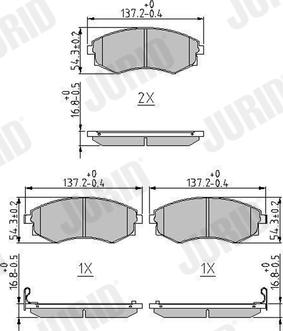 Jurid 572614J - Kit de plaquettes de frein, frein à disque cwaw.fr