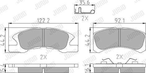 Jurid 572615J - Kit de plaquettes de frein, frein à disque cwaw.fr