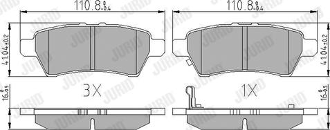 Jurid 572610J - Kit de plaquettes de frein, frein à disque cwaw.fr