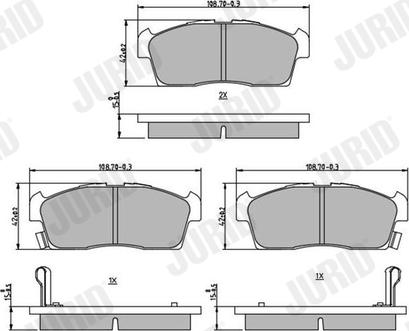 Jurid 572611J - Kit de plaquettes de frein, frein à disque cwaw.fr