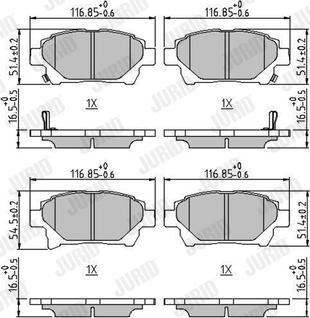 Jurid 572618J - Kit de plaquettes de frein, frein à disque cwaw.fr