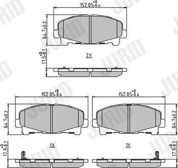 Jurid 572635J - Kit de plaquettes de frein, frein à disque cwaw.fr