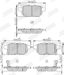 Jurid 572632J - Kit de plaquettes de frein, frein à disque cwaw.fr