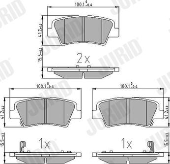 Jurid 572629J - Kit de plaquettes de frein, frein à disque cwaw.fr