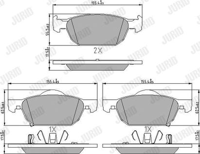 Jurid 572624J - Kit de plaquettes de frein, frein à disque cwaw.fr