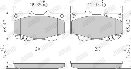 Jurid 572625J - Kit de plaquettes de frein, frein à disque cwaw.fr