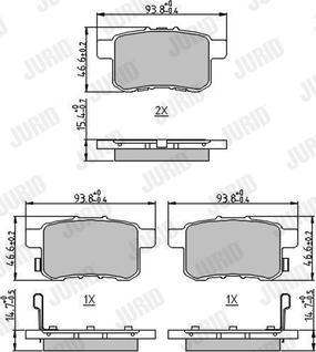 Jurid 572626J - Kit de plaquettes de frein, frein à disque cwaw.fr