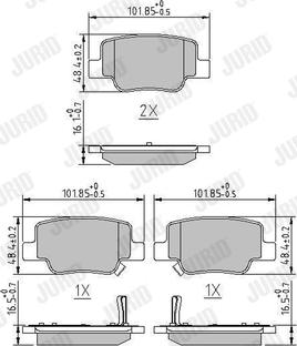 Jurid 572623J - Kit de plaquettes de frein, frein à disque cwaw.fr