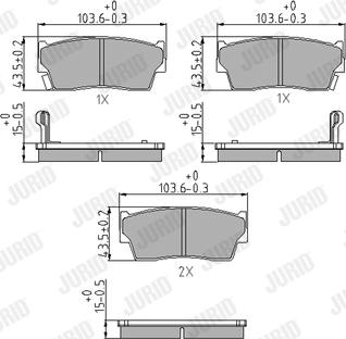 Jurid 572166J - Kit de plaquettes de frein, frein à disque cwaw.fr