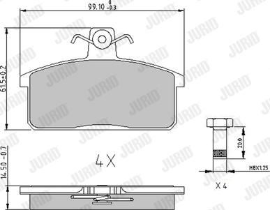 Jurid 572160J - Kit de plaquettes de frein, frein à disque cwaw.fr